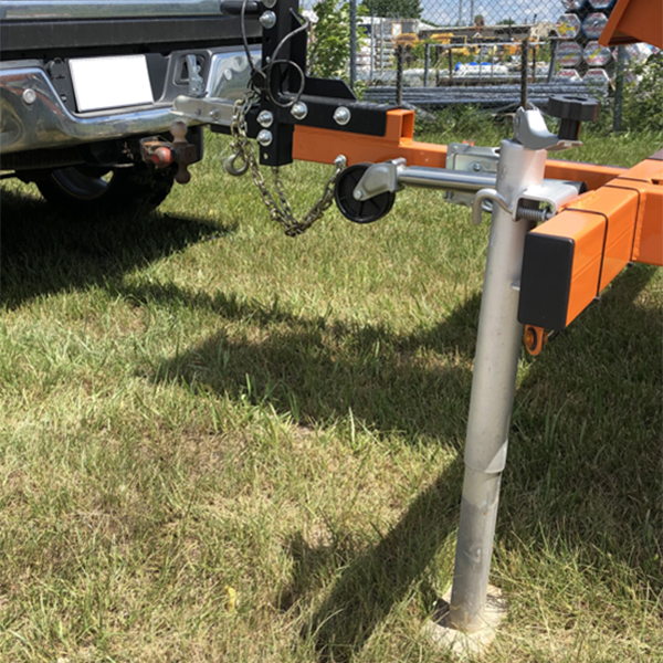 Unit positioned for towing 
