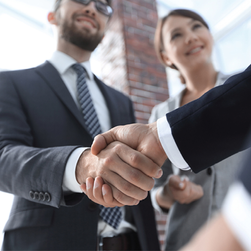 Two persons shaking hands