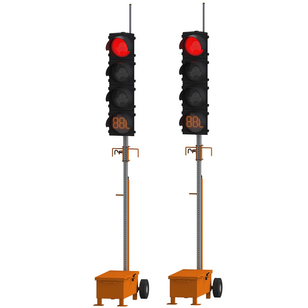 Feux de circulation sur chariot – lampes de 305 mm