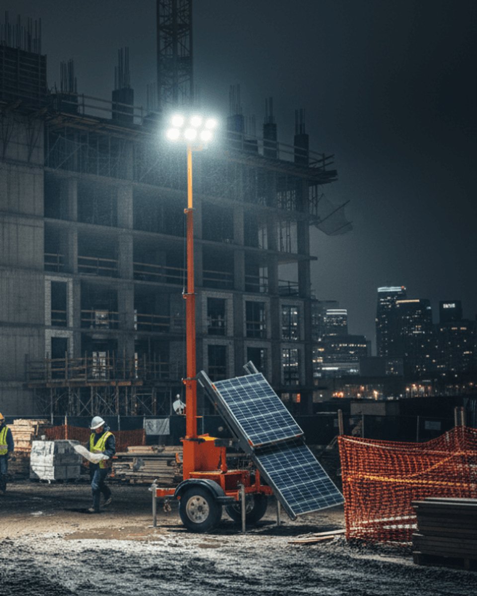 Construction solar lighting towers